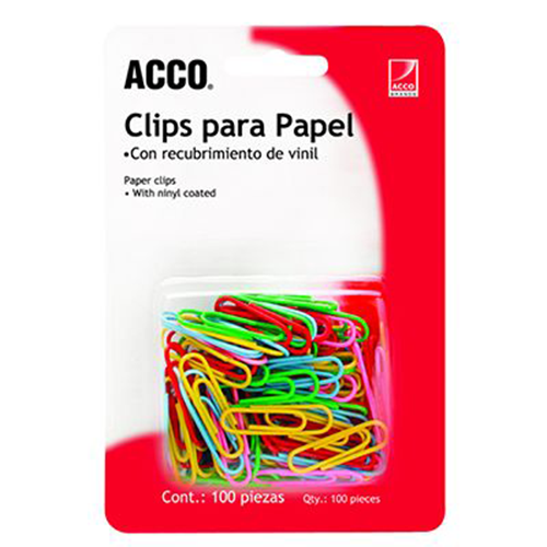 Clip Acco de colores con 100 piezas, Modelo: P6130