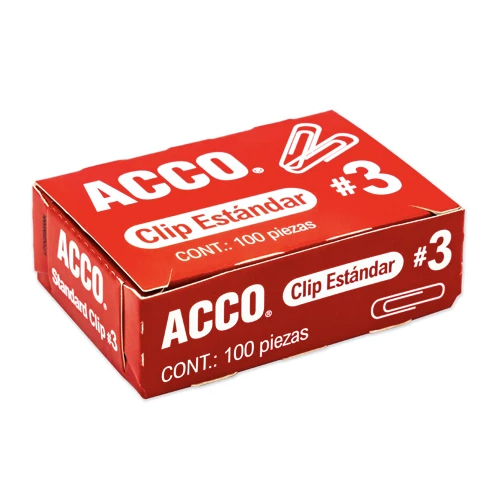 Clip Acco Estándar #3 P1670, Caja con 100 Piezas