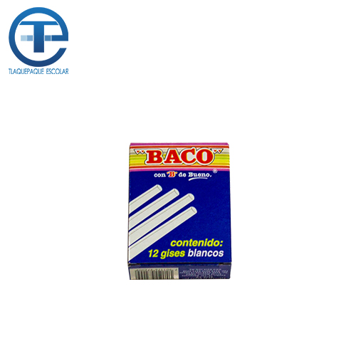 Gis Baco, 12 Gises, Blanco Moldeado, (1 Caja)