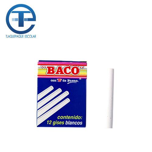 Gis Baco, 12 Gises, Blanco Moldeado, (1 Caja)