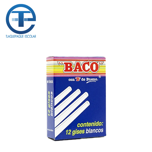 Gis Baco, 12 Gises, Blanco Moldeado, (1 Caja)