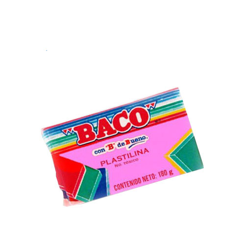 Plastilina Baco Marquilla, 180 Gramos, Rosa, (1 Barra)