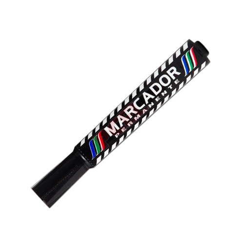 Marcador Baco Permanente Barril Plástico Negro