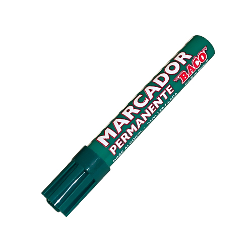 Marcador Baco Permanente Barril Plástico Verde