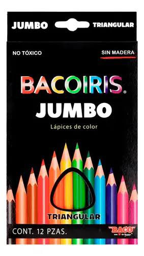 Lápices de Color Baco Bacoiris Jumbo Triangular C12 Pzas