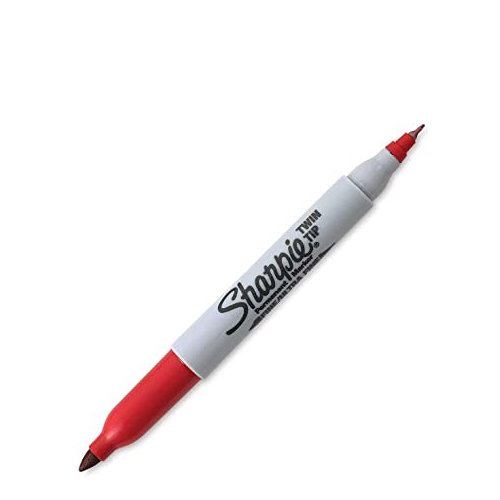 Marcador Permanente Sharpie, Twin Tip, Rojo, (1 Pieza)