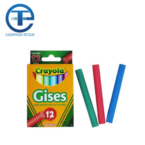 Gis Crayola, 12 Gises, Colores Surtidos, (1 Caja)