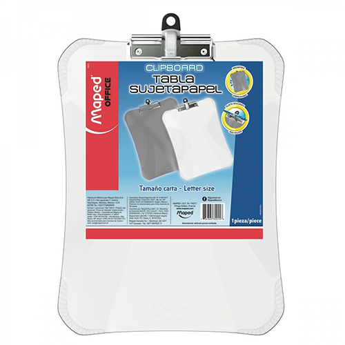 Tabla con clip, marca Maped, tamaño carta, transparente, Modelo: 35015, 1 Pieza.