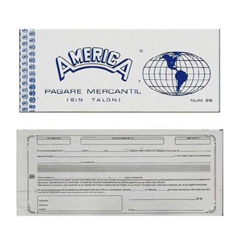 Block América Pagaré Mercantil Sin Talón