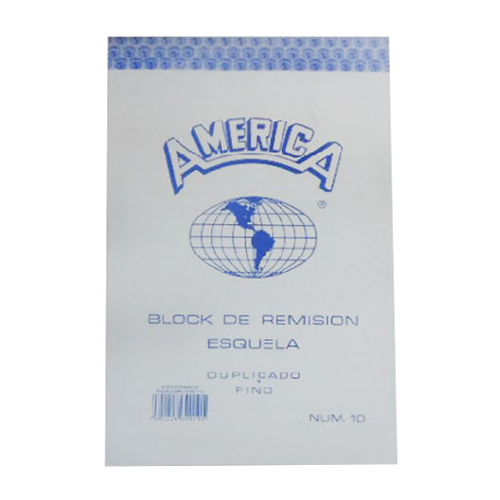 Block América Remisión Tamaño Esquela Duplicado