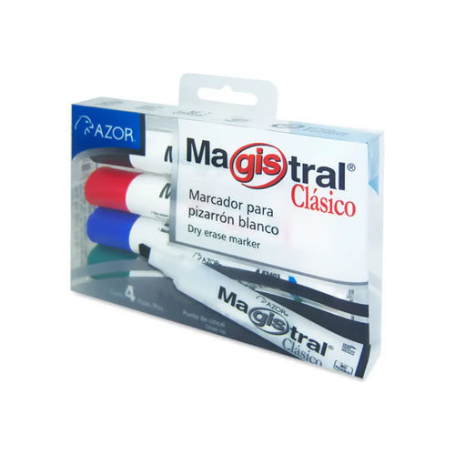 Marcador Magistral, Para Pintarron, Colores Surtidos, (1 Paquete)
