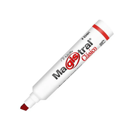 Marcador Magistral, Barril Rojo, Para Pintarron, Color Rojo, (1 Pieza)