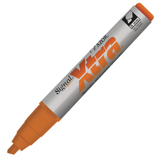 Marcador Permanente Signal Xtra Punta Cincel Naranja (1 Pieza)