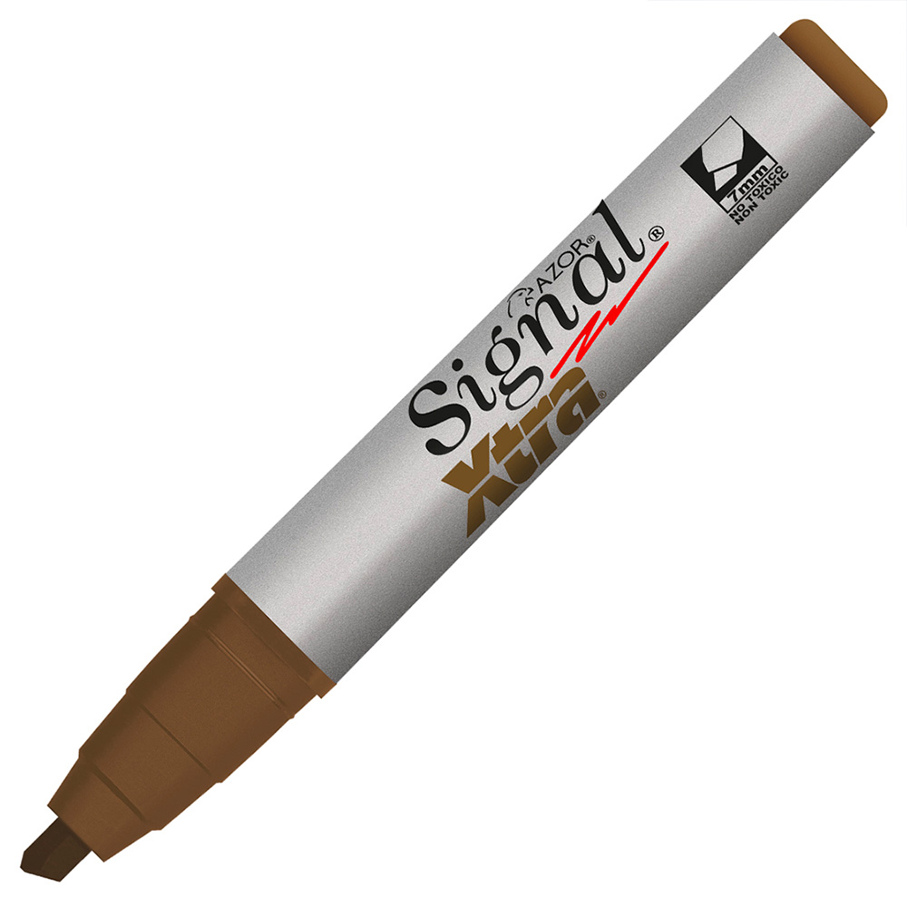 Marcador Permanente Signal Xtra Punta Cincel Café (1 Pieza)
