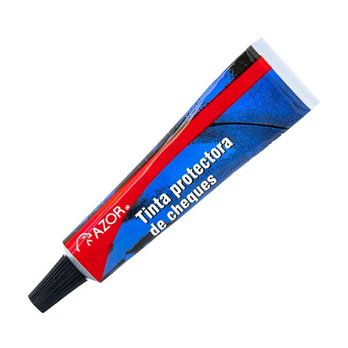 Tinta, Azor-Stafford, para cheque, con foliador, 12ML, color rojo, 1 Pieza.
