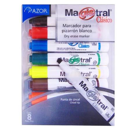 Marcador Magistral Clásico Borrable C/8 83478