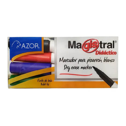Marcador Azor Magistral Didáctico Punta Fina 84074 Estuche con 4