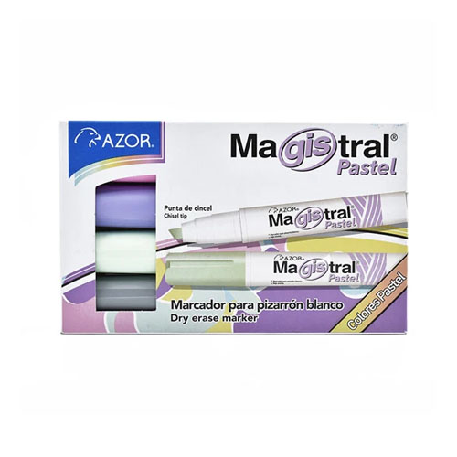 Marcador Azor Magistral Didáctico 8354P Pastel (Estuche con 4)
