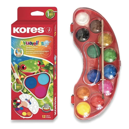 Acuarela Marca Kores C/12 Pastillas (1 Pieza)