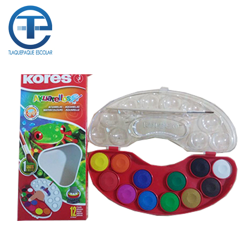 Acuarela Marca Kores C/12 Pastillas (1 Pieza)