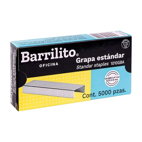 Grapa Barrilito 1010GBA Estándar 26/6 (Caja con 5000 Grapas)
