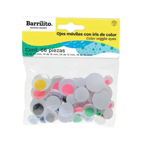 Ojos Móviles Barrilito cIris de Colores E003