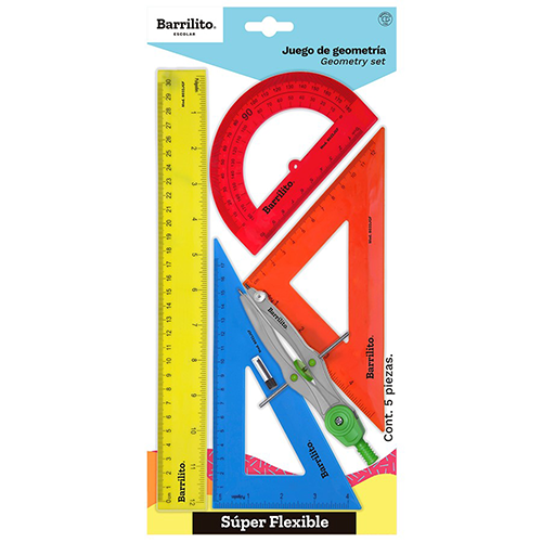 Juego de geometría Barrilito flexible, Modelo: 8032JGF