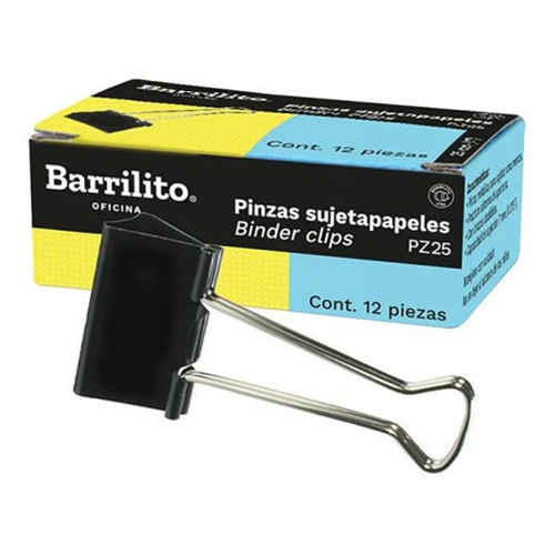 Sujeta documentos, marca Barrilito, medidas: 25MM, Modelo: PZ25. 1 pieza.