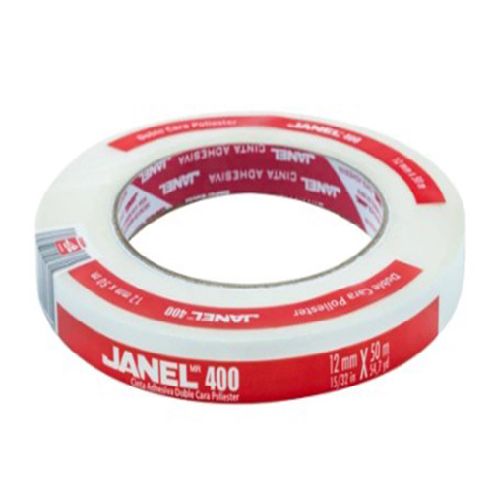 Cinta Janel T-400 Doble Capa Poliéster 12 mm x 50 m