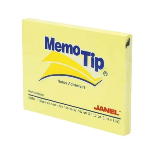 Block De Notas Adhesivas Memo Tip, 3" x 4", Amarillo