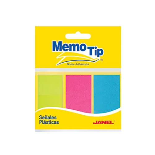 Banderitas Señales Janel Plásticas Removibles, 3 Colores Neón, Grande (6570116795)