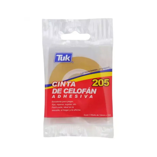 Cinta Adhesiva Tuk T-205 Plástica 12 mm x 33 m