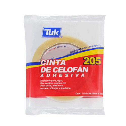 Cinta Adhesiva Tuk T-205 Plástica 18 mm x 65 m