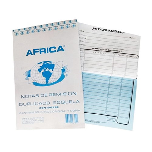 Block África De Remisión Esquela Duplicado Con Pagaré