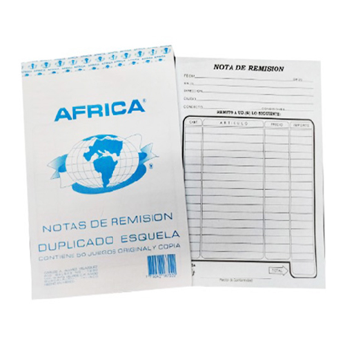 Block África De Remisión Esquela Duplicado