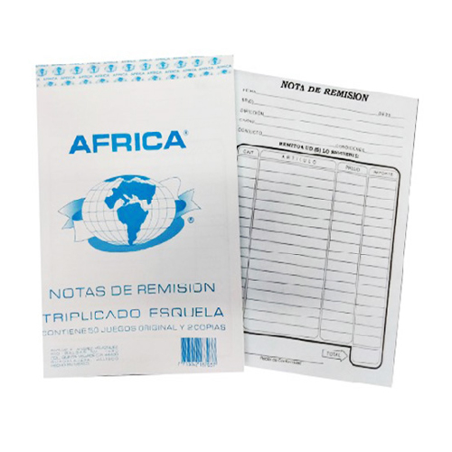 Block África De Remisión Esquela Triplicado