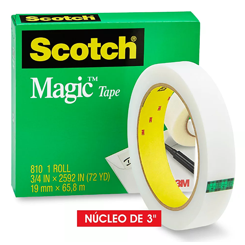 Cinta mágica 3M x 18 x 65, Modelo: T-810, (1 Pieza)