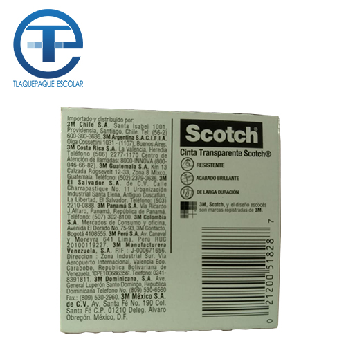 Cinta Scotch Celofán, 3M, 19 mm x 33 m, (1 Pieza)