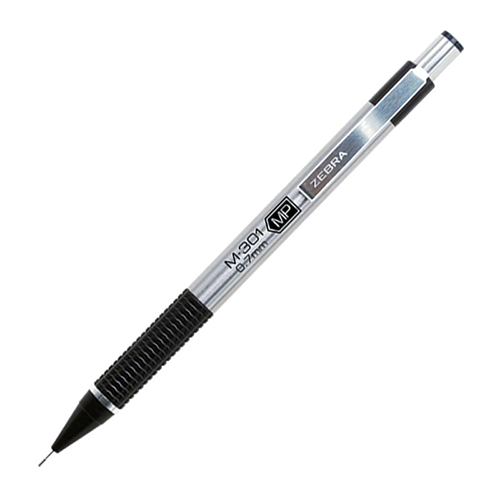 Portaminas Zebra M-301, 0.7 MM, metálico negro, Modelo: 6000-00