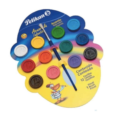 Acuarela Pelikan Escolar C/12 Colores (1 Pieza)