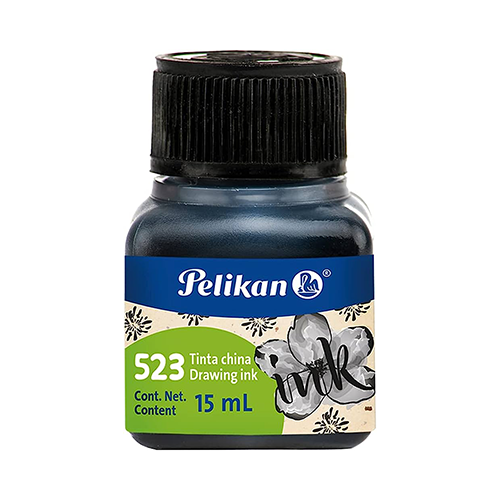 Tinta china Pelikan, color negro, Modelo: 523, 1 Pieza.