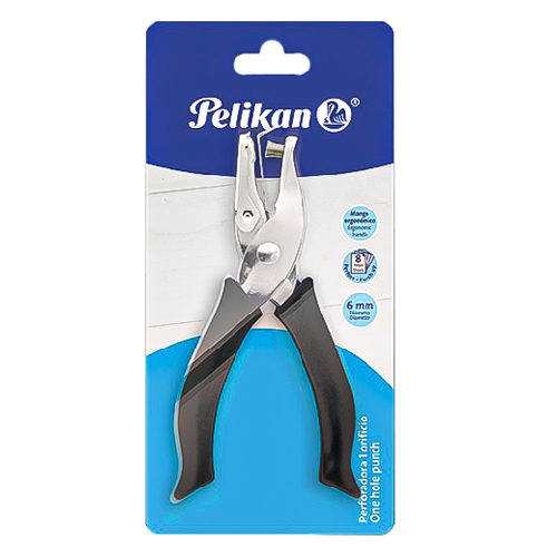Perforadora Pelikan 1 Orificio 6 mm Mango Plástico, (1 Pieza)