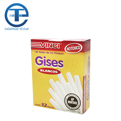 Gis Vinci, 12 Gises, Color Blanco, (1 Caja)