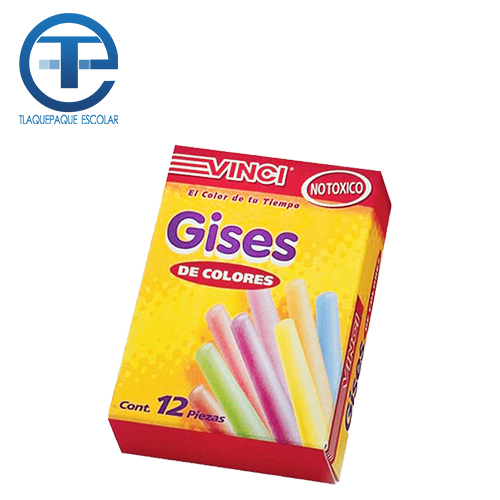 Gis Vinci, 12 Gises, Colores Diversos, (1 Caja)