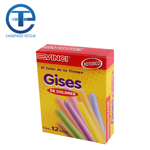 Gis Vinci, 12 Gises, Colores Diversos, (1 Caja)
