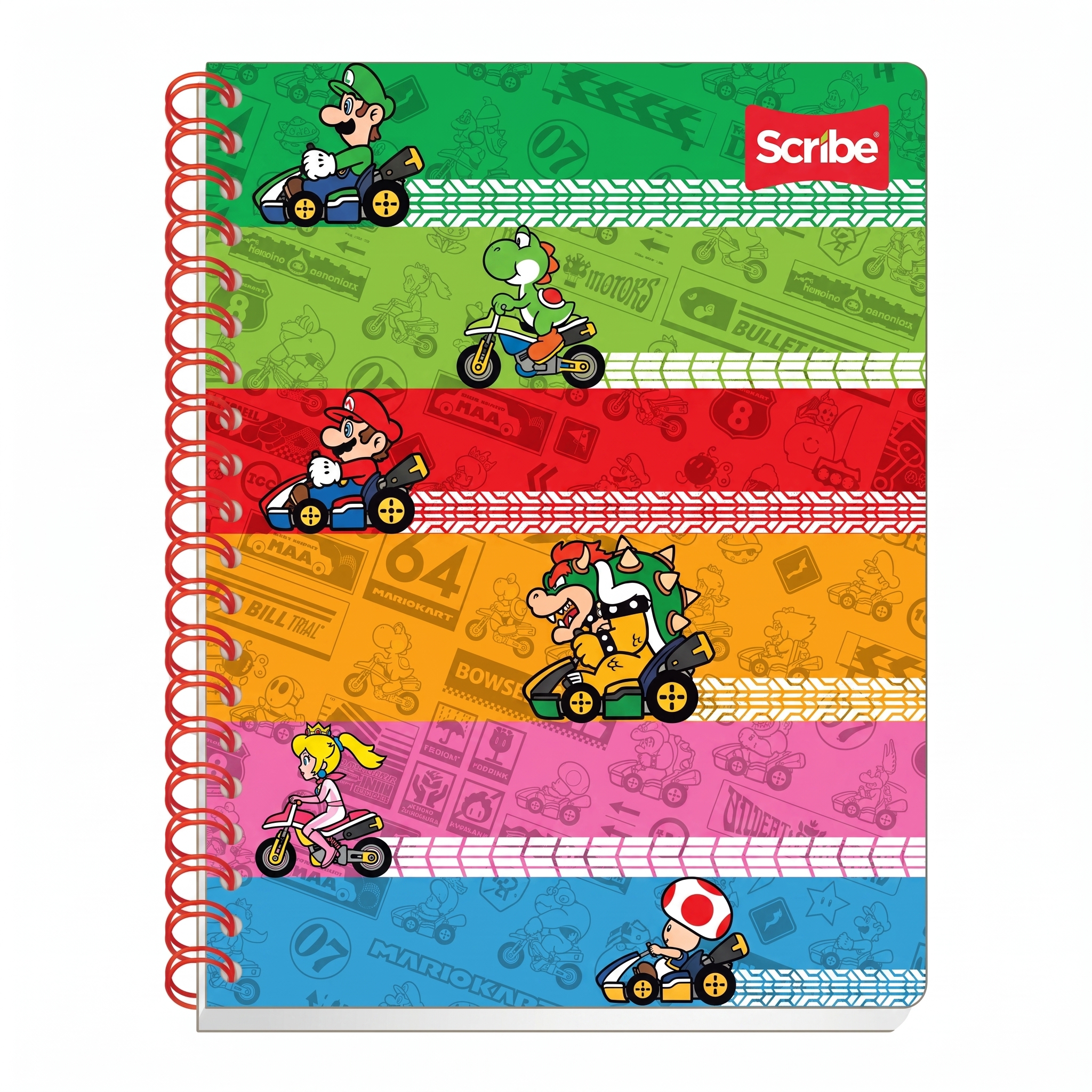 Cuaderno Scribe 7420 Prof. 100 Hojas, Raya, Mario Bros