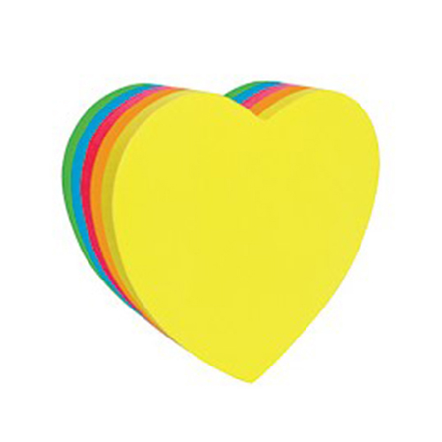Block De Notas Adhesivas MAE 21356 Figura Corazón Neón, 250 Hojas