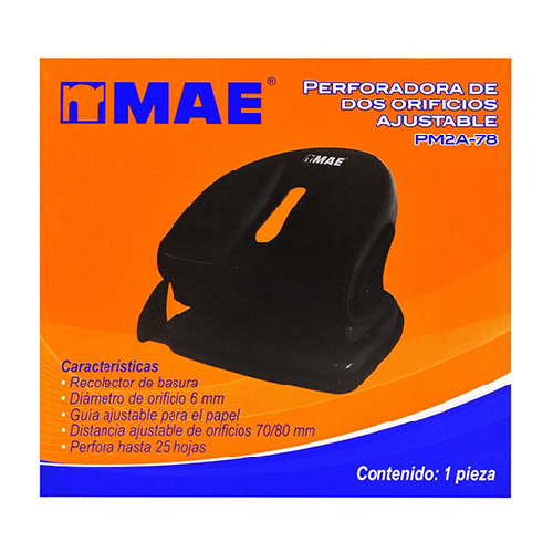 Perforadora Mae Dos Orificios PM2A-78 Ajustable, (1 Pieza)