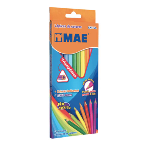 Colores MAE Triangulares C/12 (1 Caja)