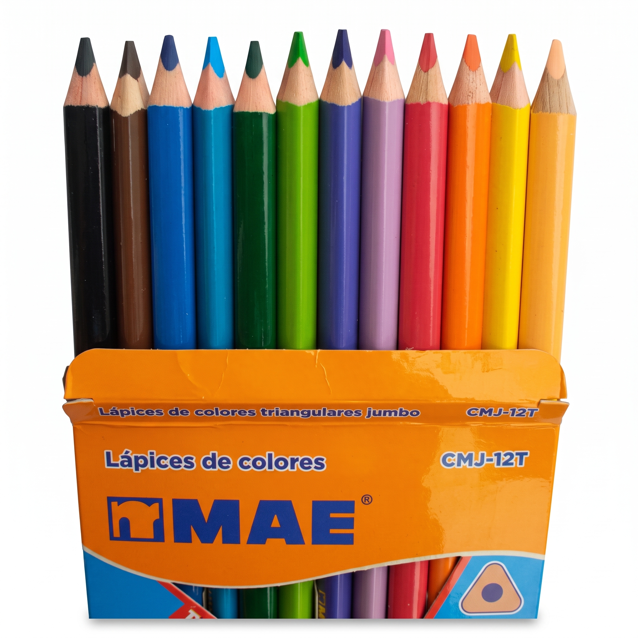 Colores MAE Lápices de Colores Triangulares Jumbo C12 CMJ12T